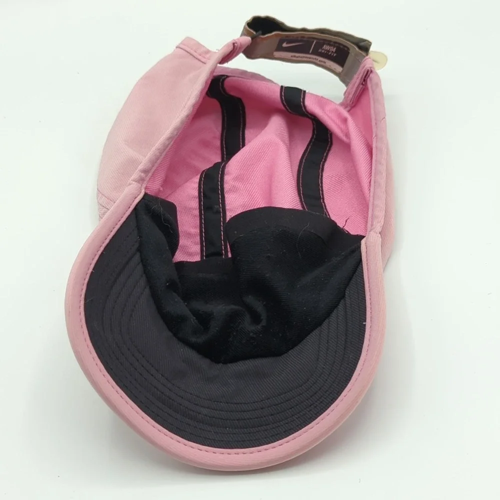 Nike AW84 5 Panel Hat Cap Pink Strap Back Adjustable Lightweight Dri-Fit *Read*